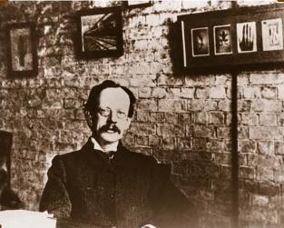Sir Joseph John Thomson in his office at the Cavendish Laboratory