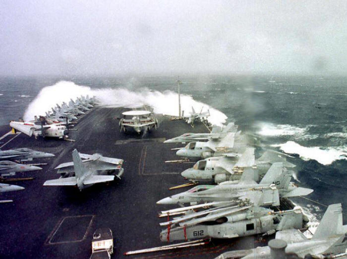 Aircraft carrier top deck. (courtesy Mike Dahlager, Pacific Corrosion Control Corporation)