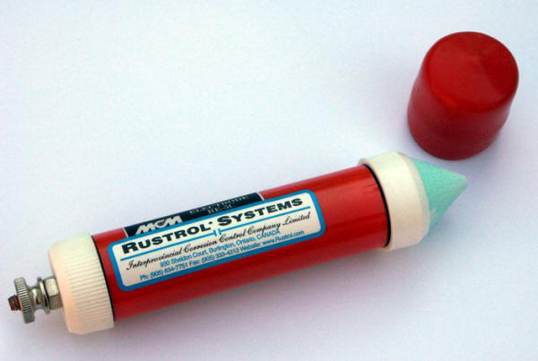 Commercial copper/copper sulfate reference electrode