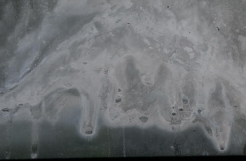 Glass corrosion due to broken seal